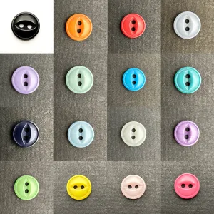 2 Hole Rim Edge Fish Eye Shirt Button 12mm