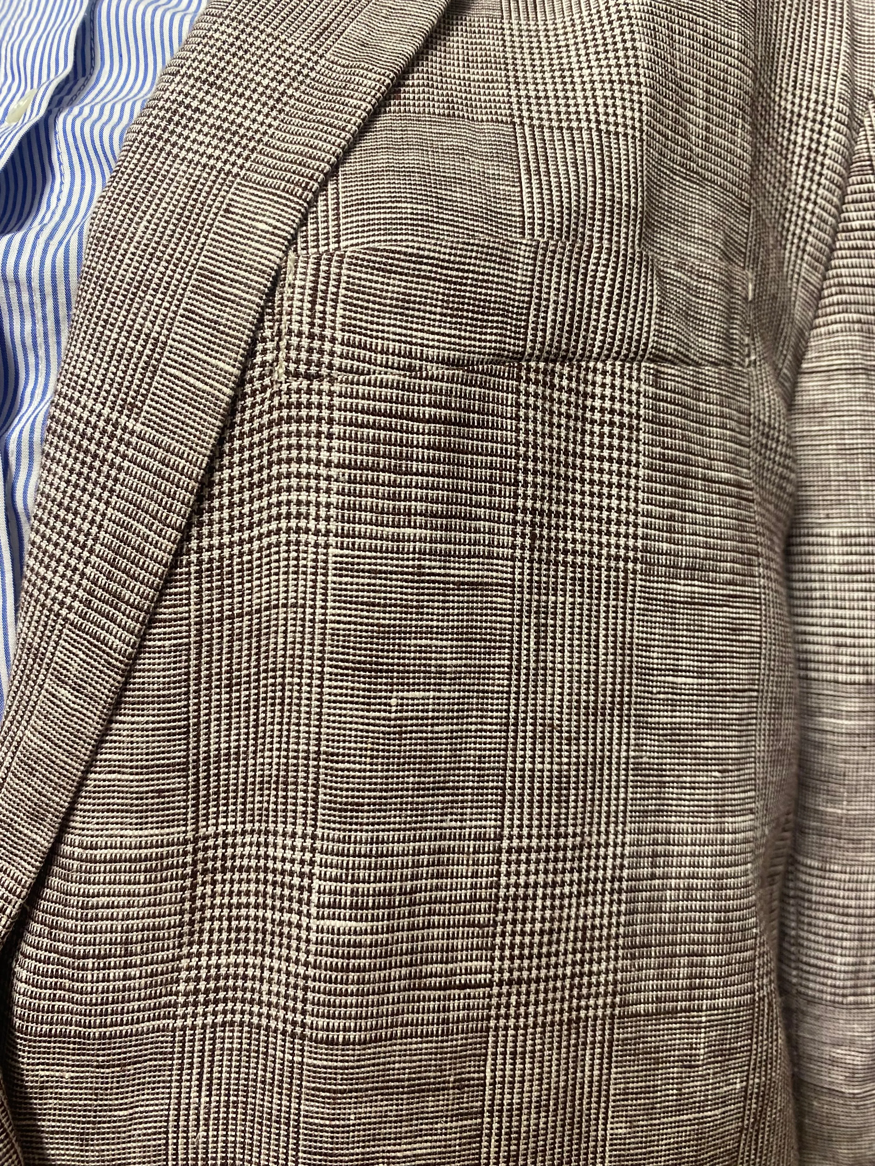 Anine Bing Brown Chequered Linen Blazer XS