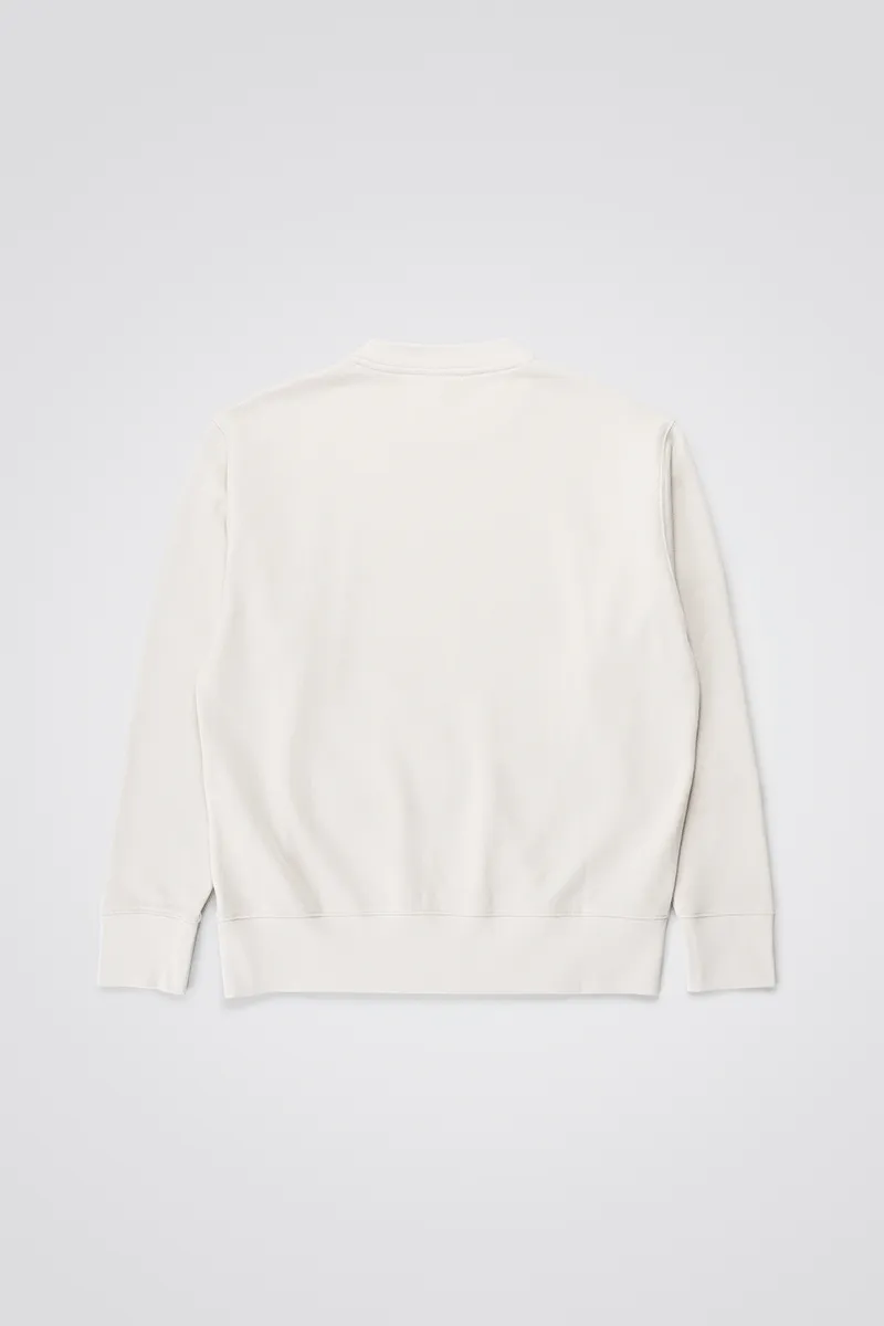 Arne Organic Brush N Logo Sweatshirt - Marble White