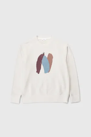 Arne Organic Brush N Logo Sweatshirt - Marble White