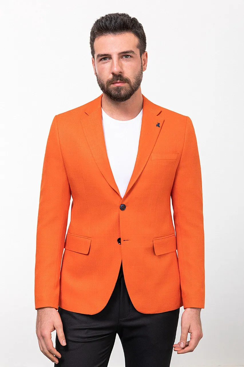 Bojoni Pezza Slim Fit Orange Blazer