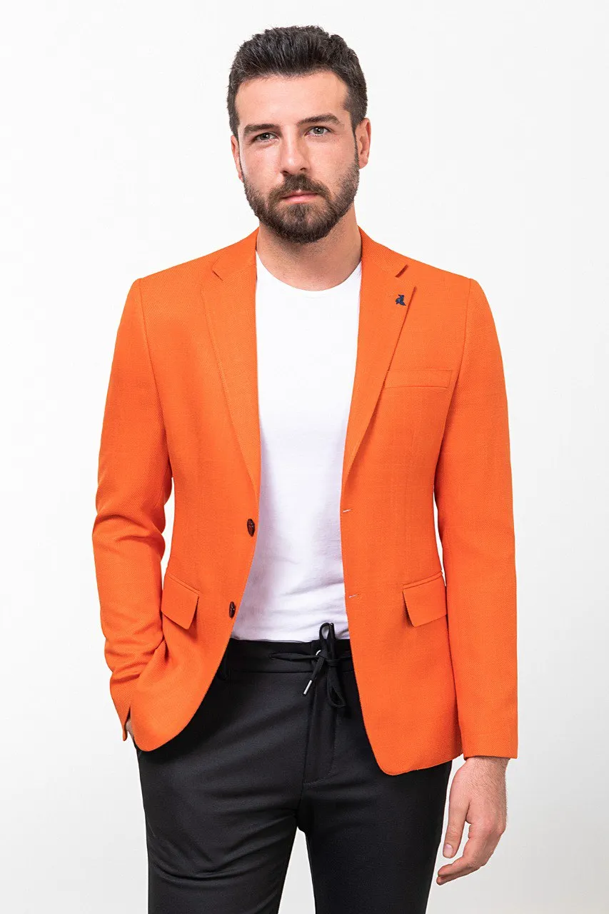 Bojoni Pezza Slim Fit Orange Blazer