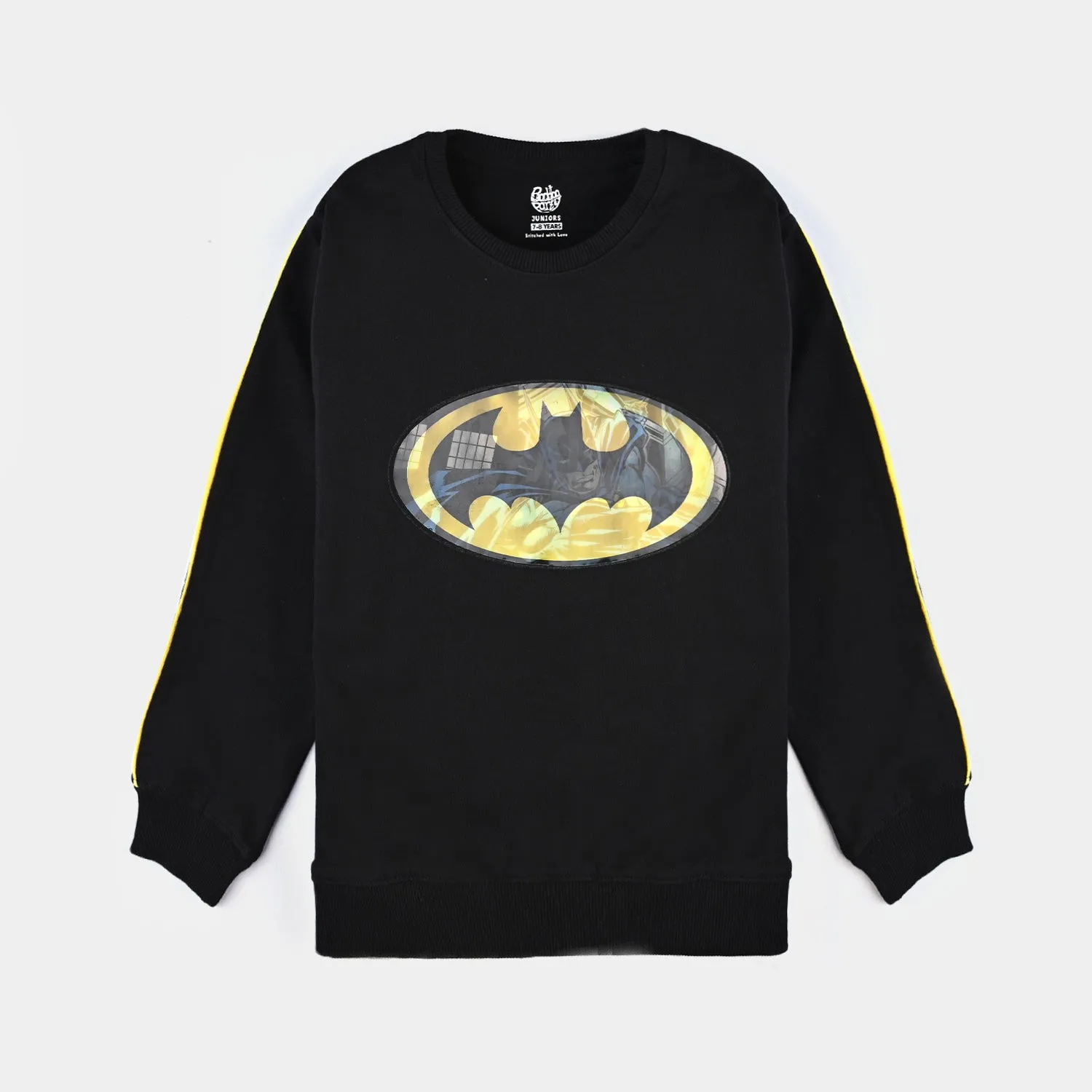 Boys Cotton Terry Sweatshirt-Jet Black