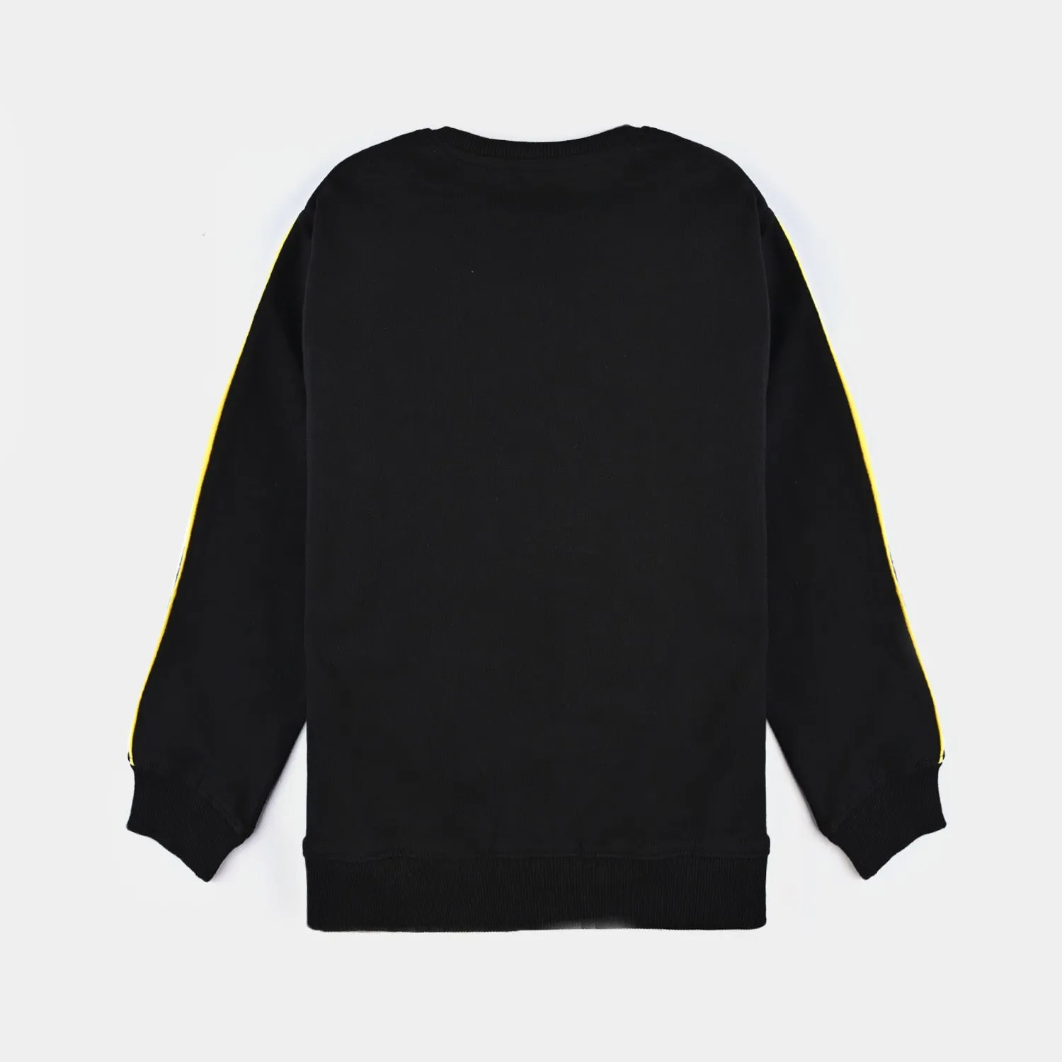 Boys Cotton Terry Sweatshirt-Jet Black