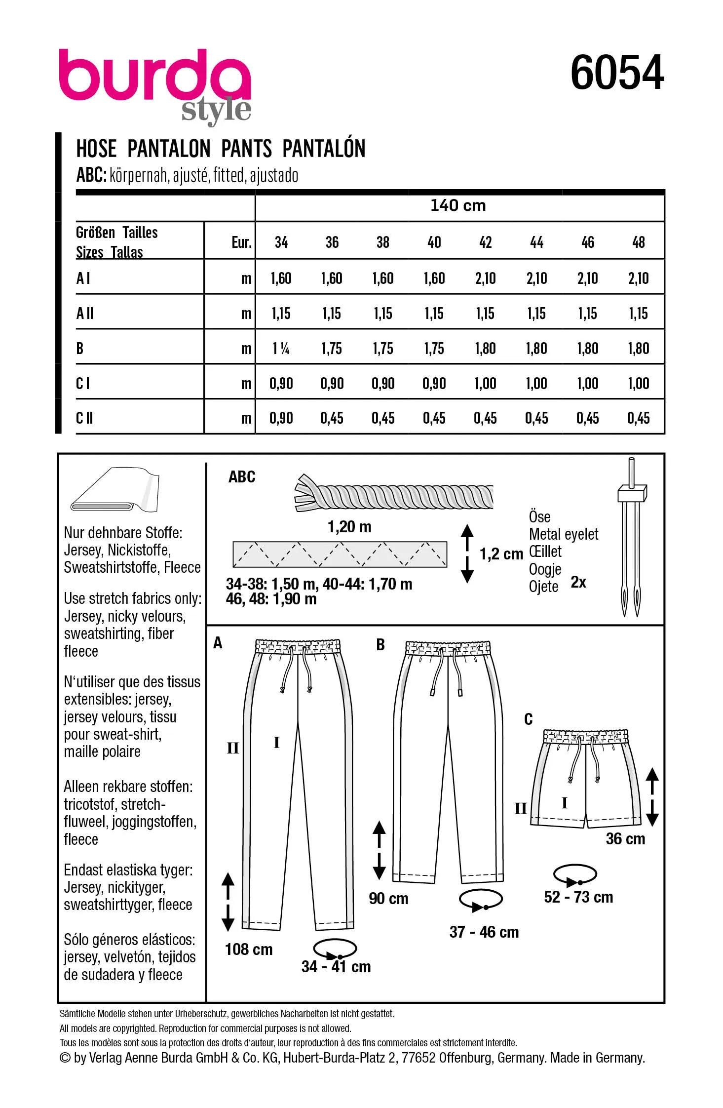 Burda X06054 Misses Skirt/Pants