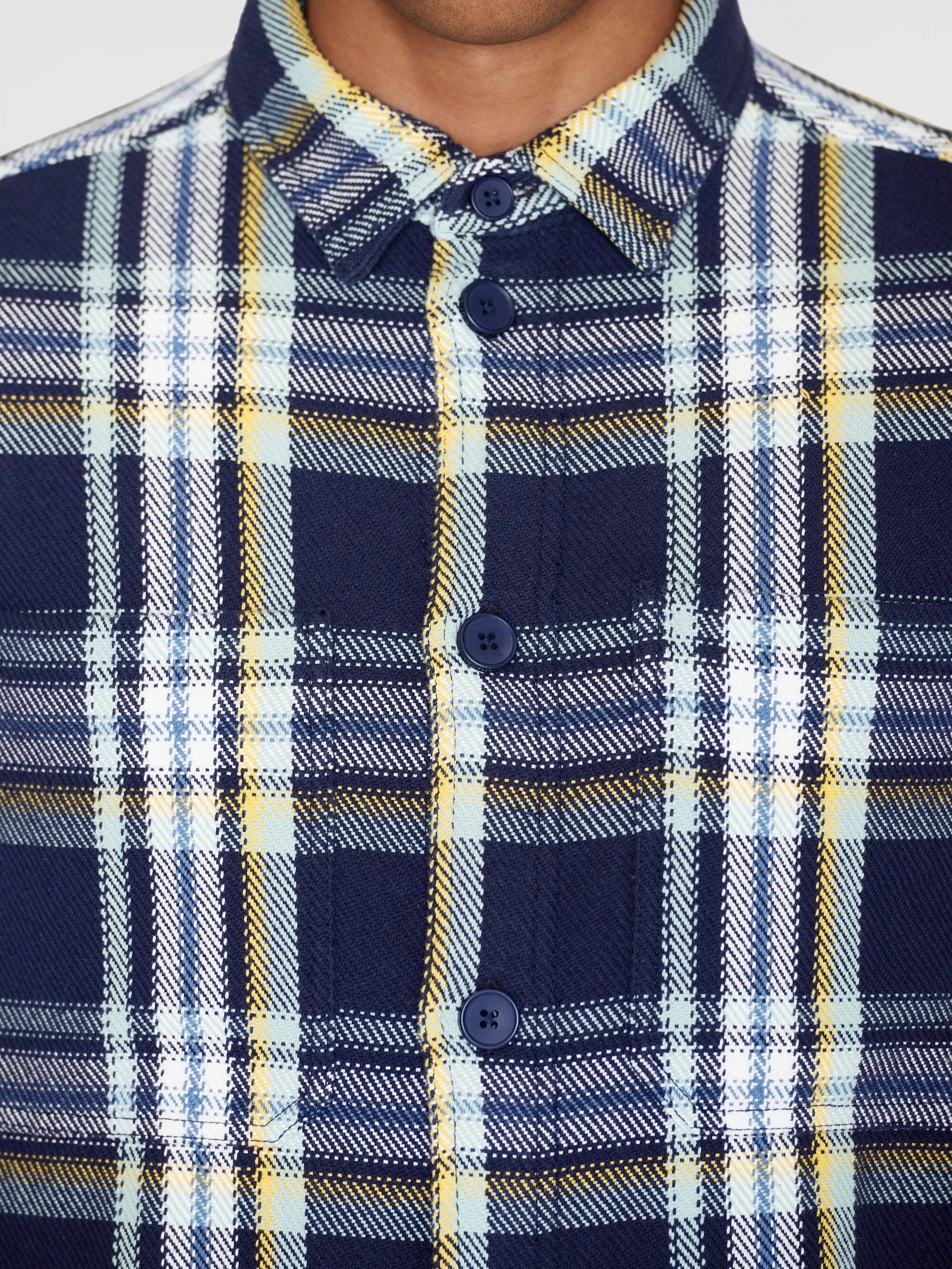 Checked overshirt - GOTS/Vegan - blue check