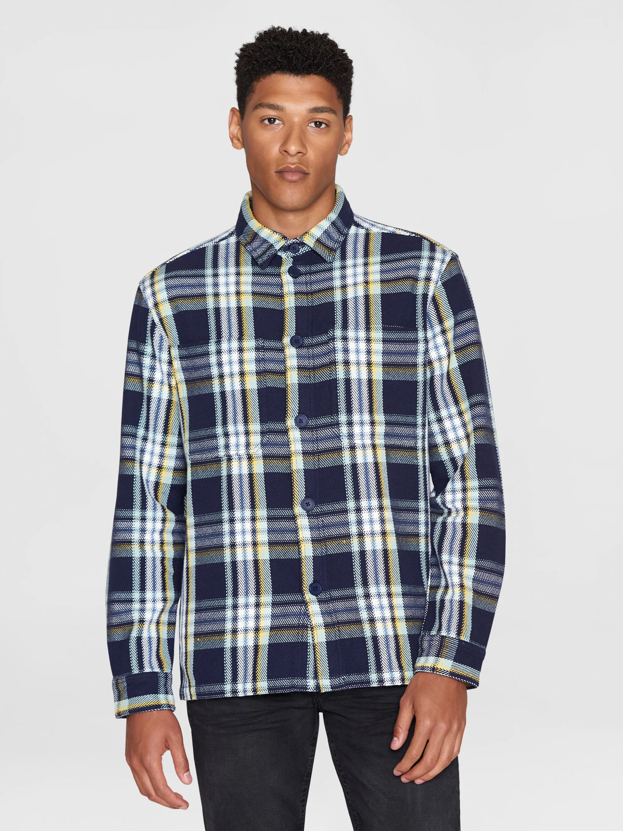 Checked overshirt - GOTS/Vegan - blue check