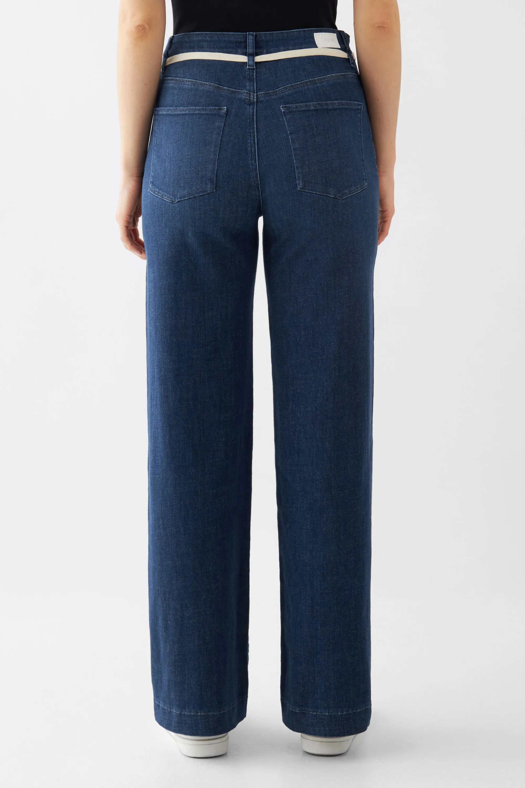 Dew Flared Soft Jeans French Pocket Dark Blue