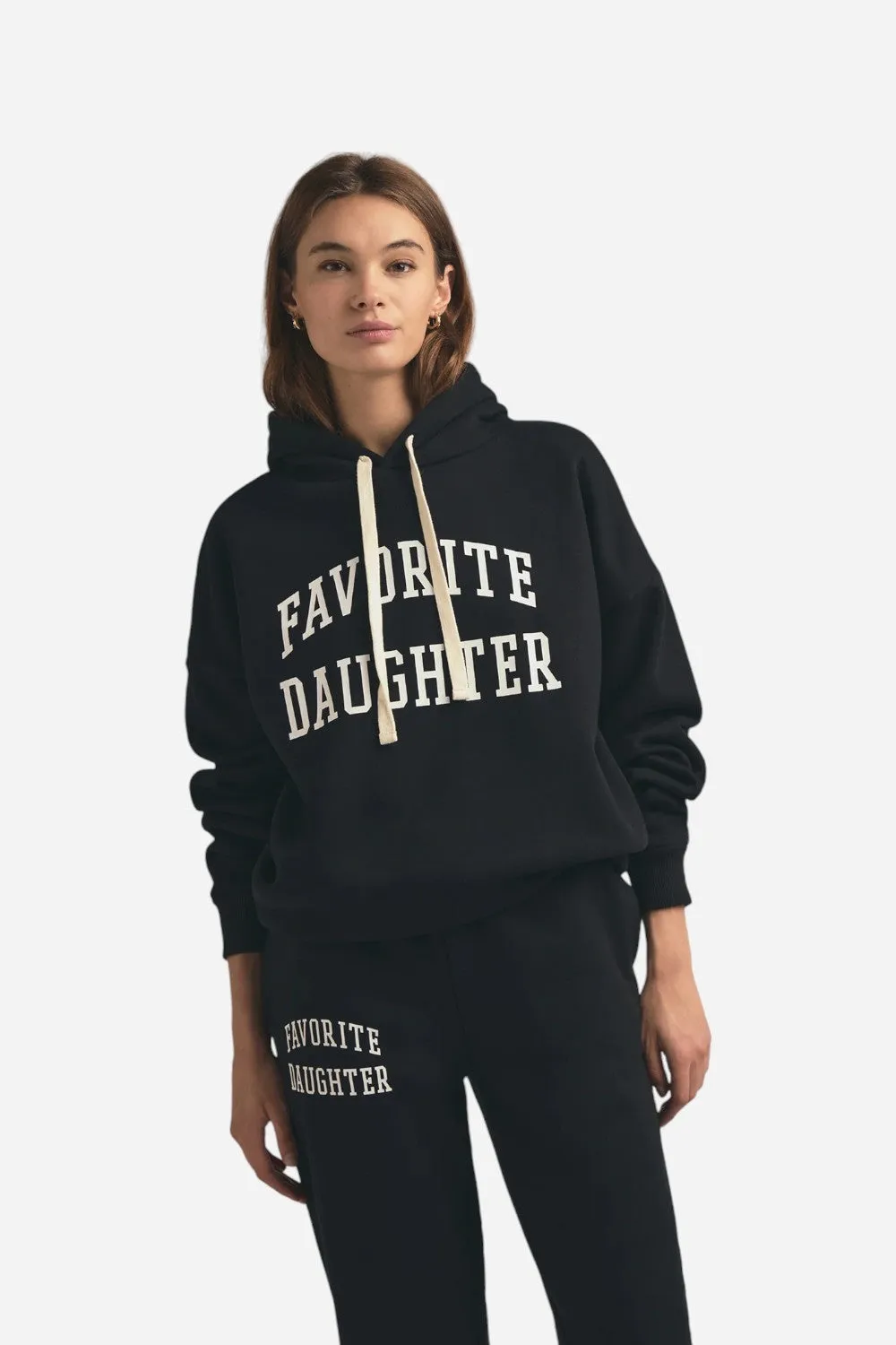 Favorite Daughter The Collegiate Hoodie in Black