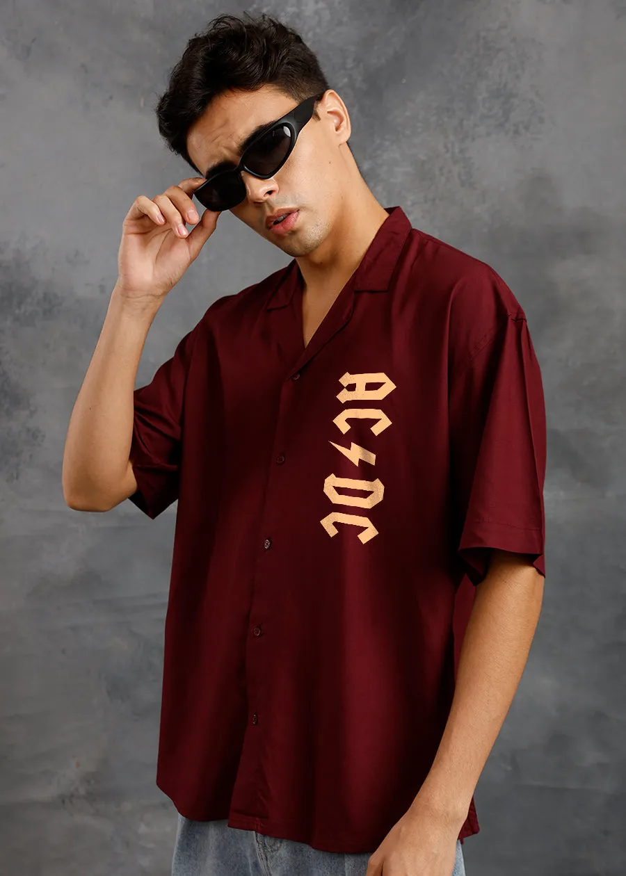 Fire AC-DC Mens Fluidic Oversized Shirt