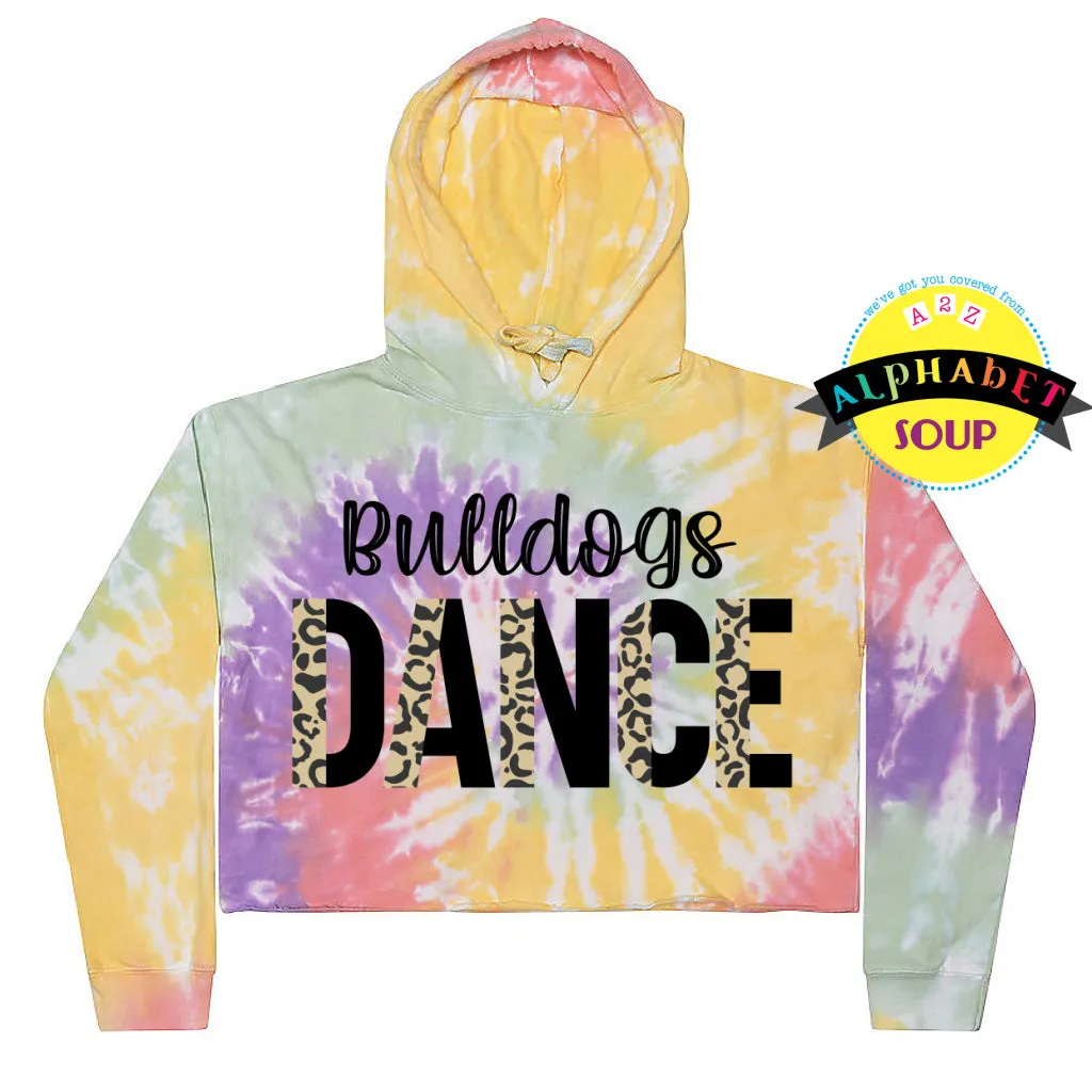 FZS Jr Bulldogs Dance Tie Dye Crop Hoodie Sweatshirt