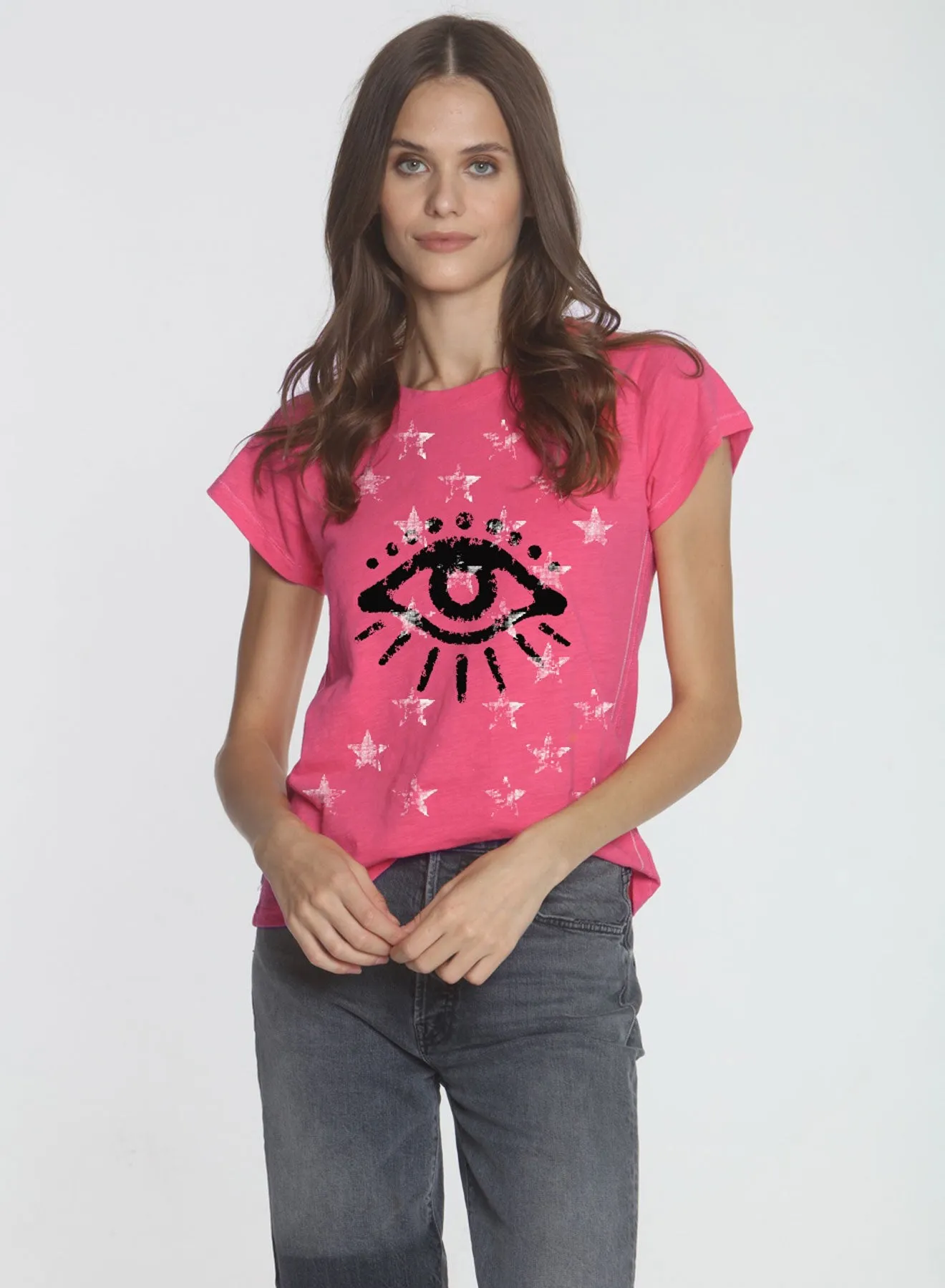 Graphic Ava Tee - Hot Pink Eye