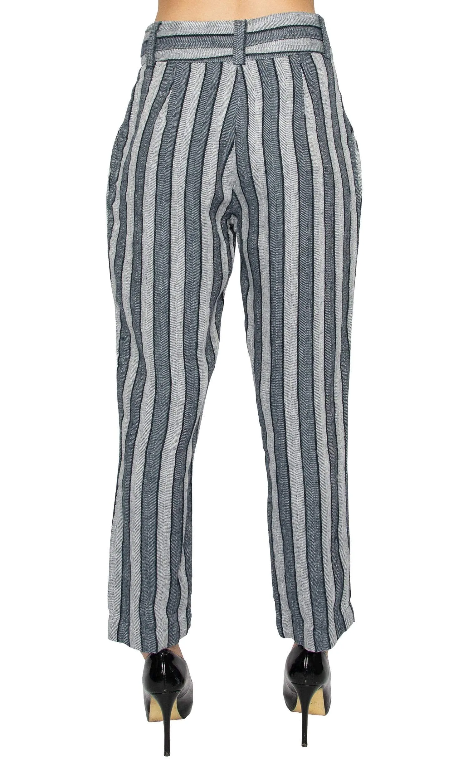 Haris Cotton Linen Striped Pants