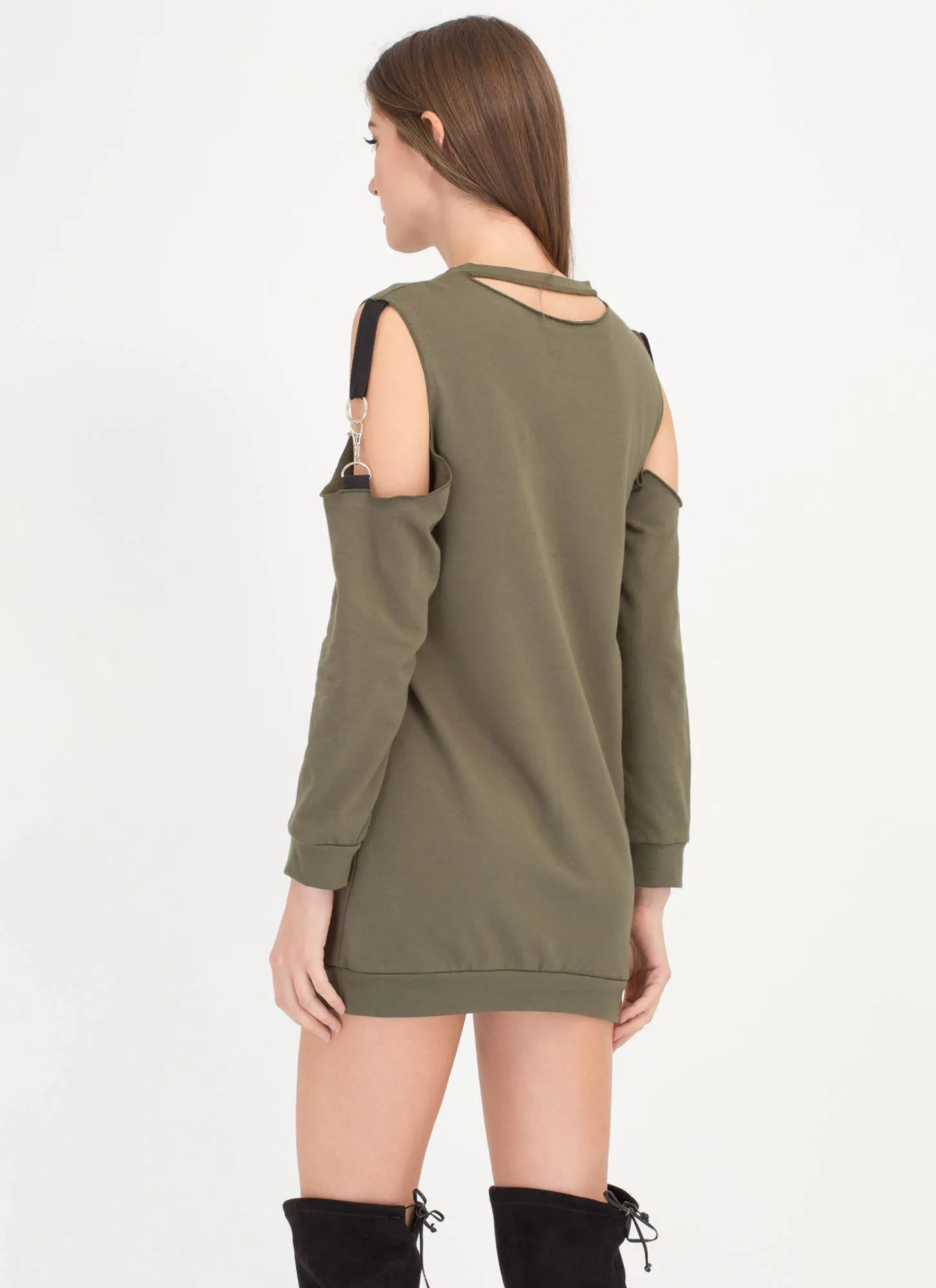 Hold Up Cold Shoulder Sweatshirt Dress