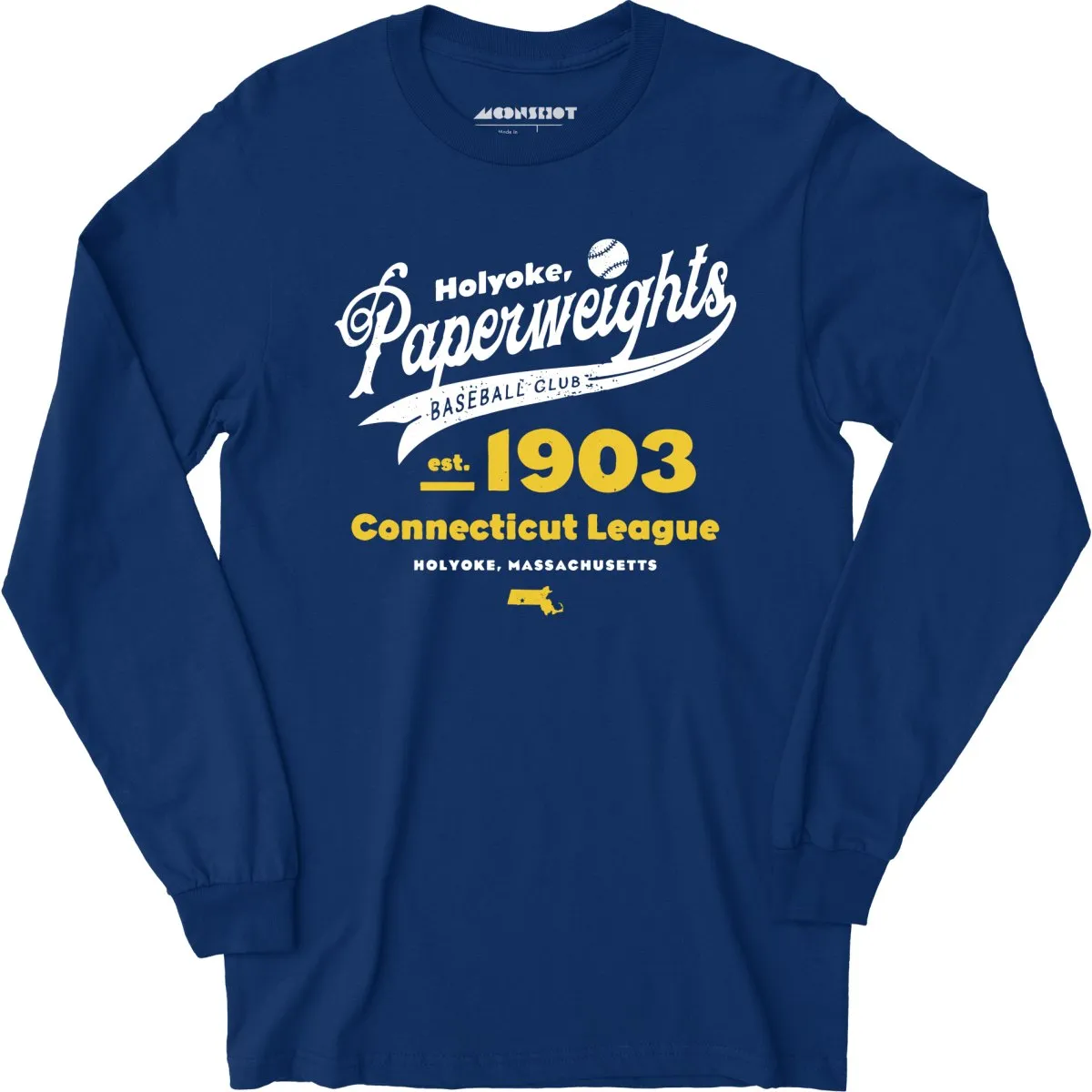 Holyoke Paperweights - Massachusetts - Vintage Defunct Baseball Teams - Long Sleeve T-Shirt