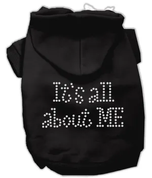 It's All About Me Rhinestone Hoodies Black Xxxl(20)