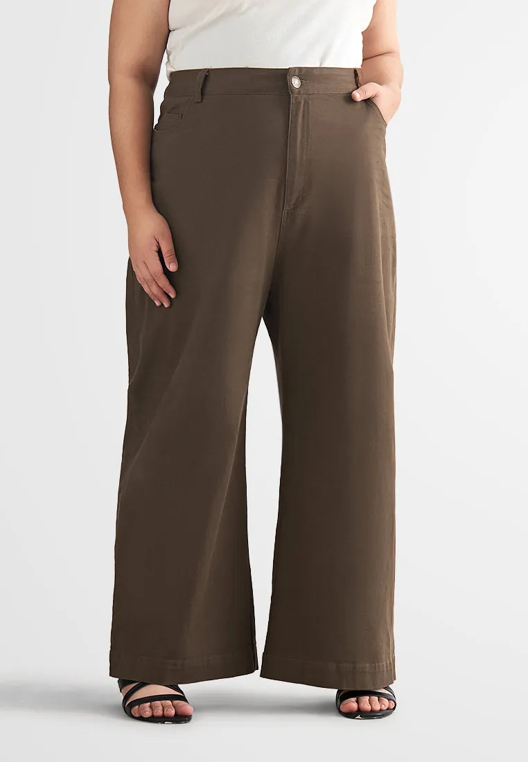 Jazz Soft Stretch Wide Leg Khaki Pants