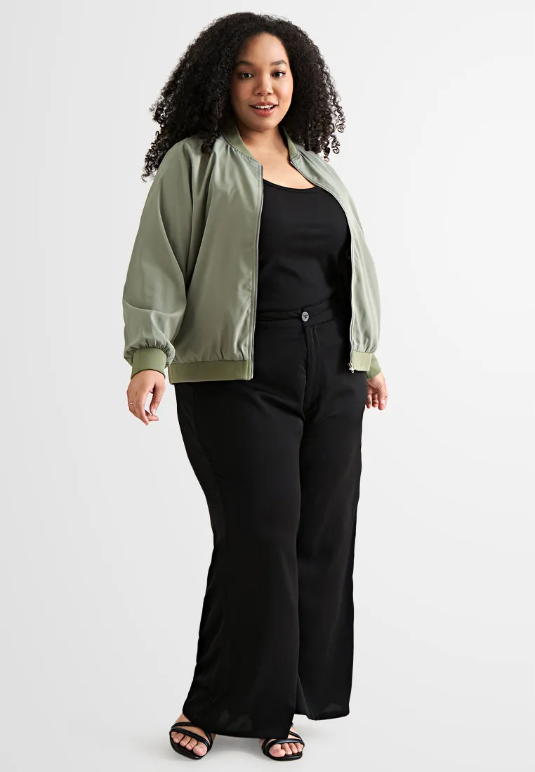 Jazz Soft Stretch Wide Leg Khaki Pants