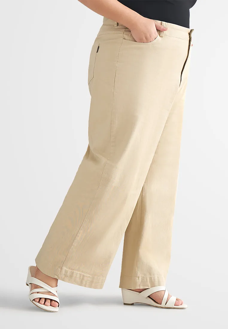 Jazz Soft Stretch Wide Leg Khaki Pants