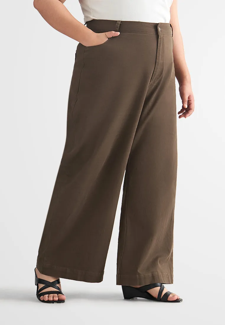 Jazz Soft Stretch Wide Leg Khaki Pants