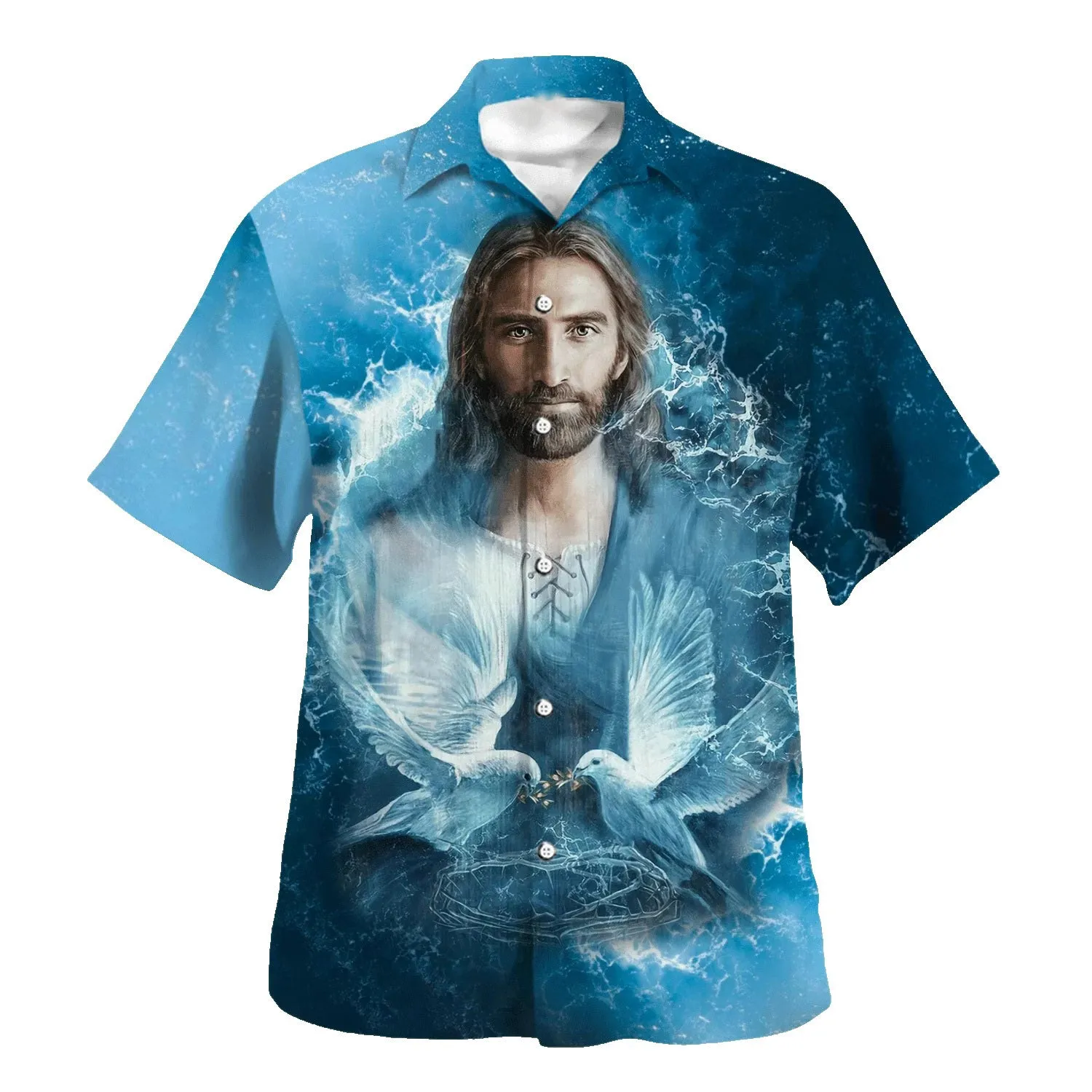 Jesus And Dove Hawaiian Shirts For Men And Women - Christian Hawaiian Shirt - Hawaiian Summer Shirts