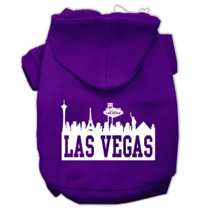 Las Vegas Skyline Screen Print Pet Hoodies Purple Size Sm (10)