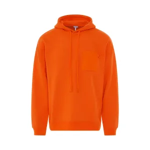 Logo Anagram Leather Patch Hoodie in Fluo Orange