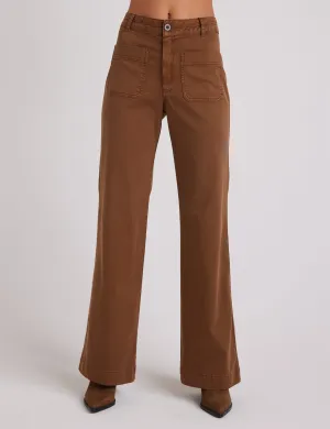 Lola Two Pocket Wide Leg Pant, Spiced Brown