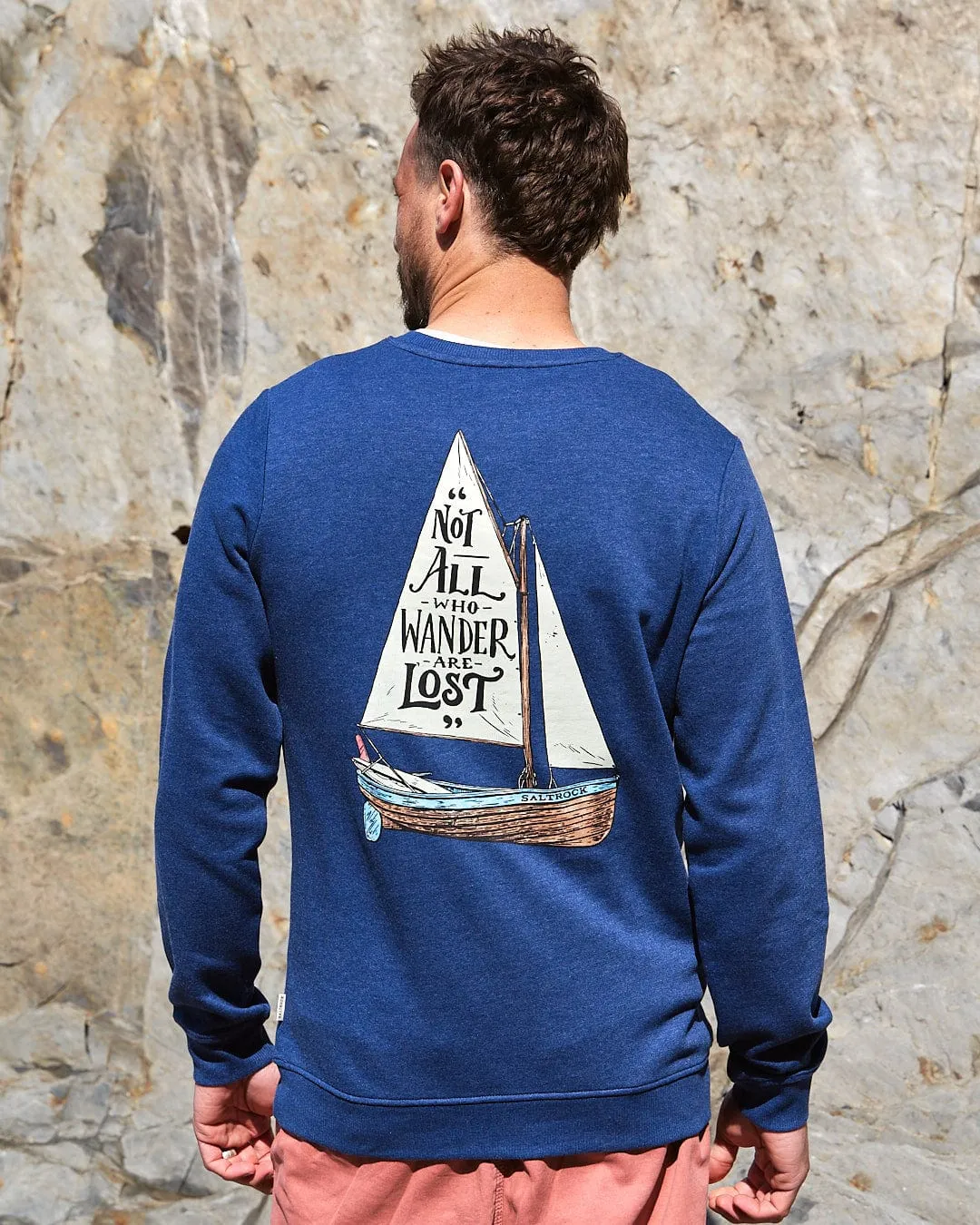 Lost Ships - Mens Crew Sweat - Dark Blue