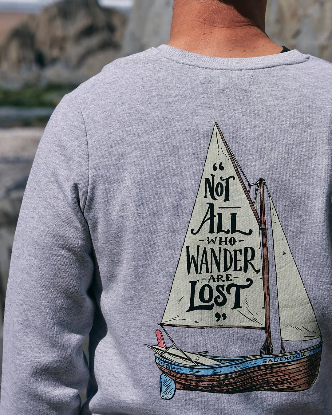 Lost Ships - Mens Crew Sweat - Grey