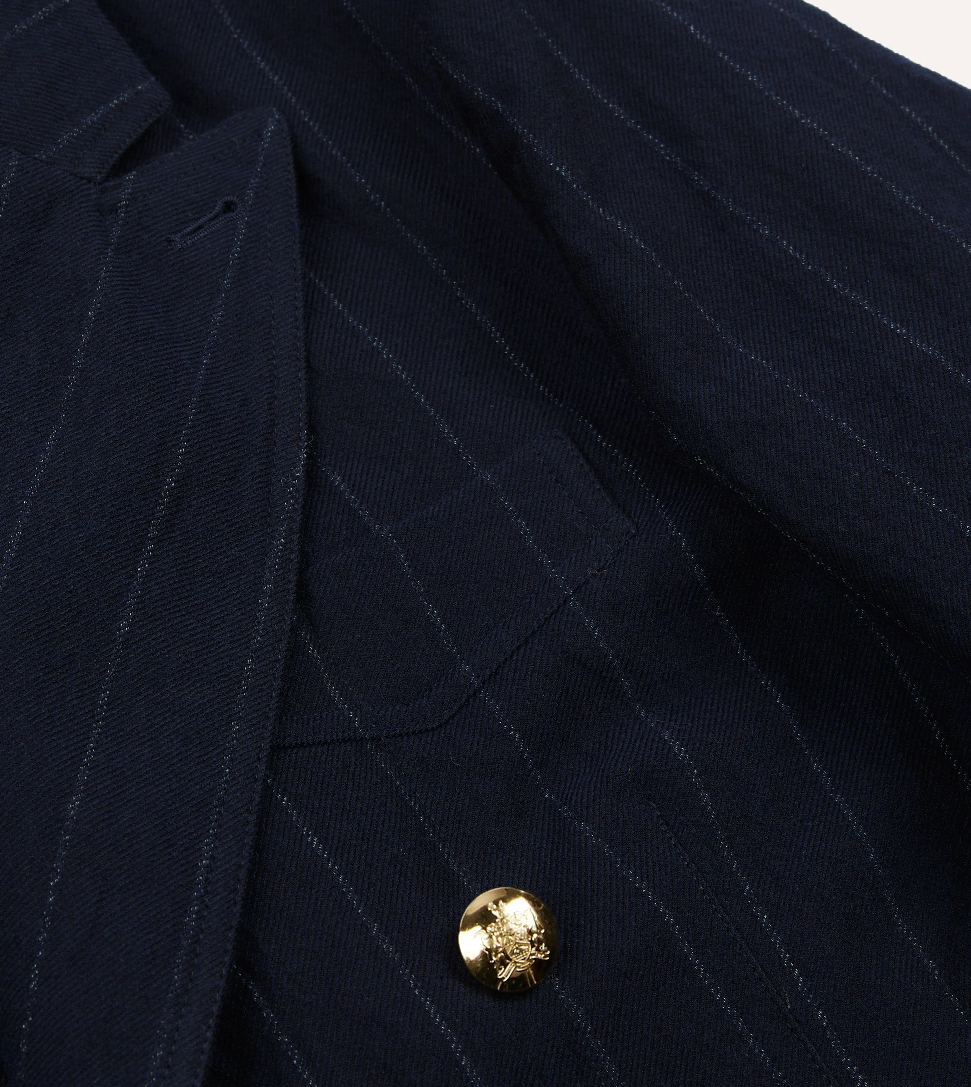 Navy Pin Stripe Wool-Cotton Games Blazer Mk. III