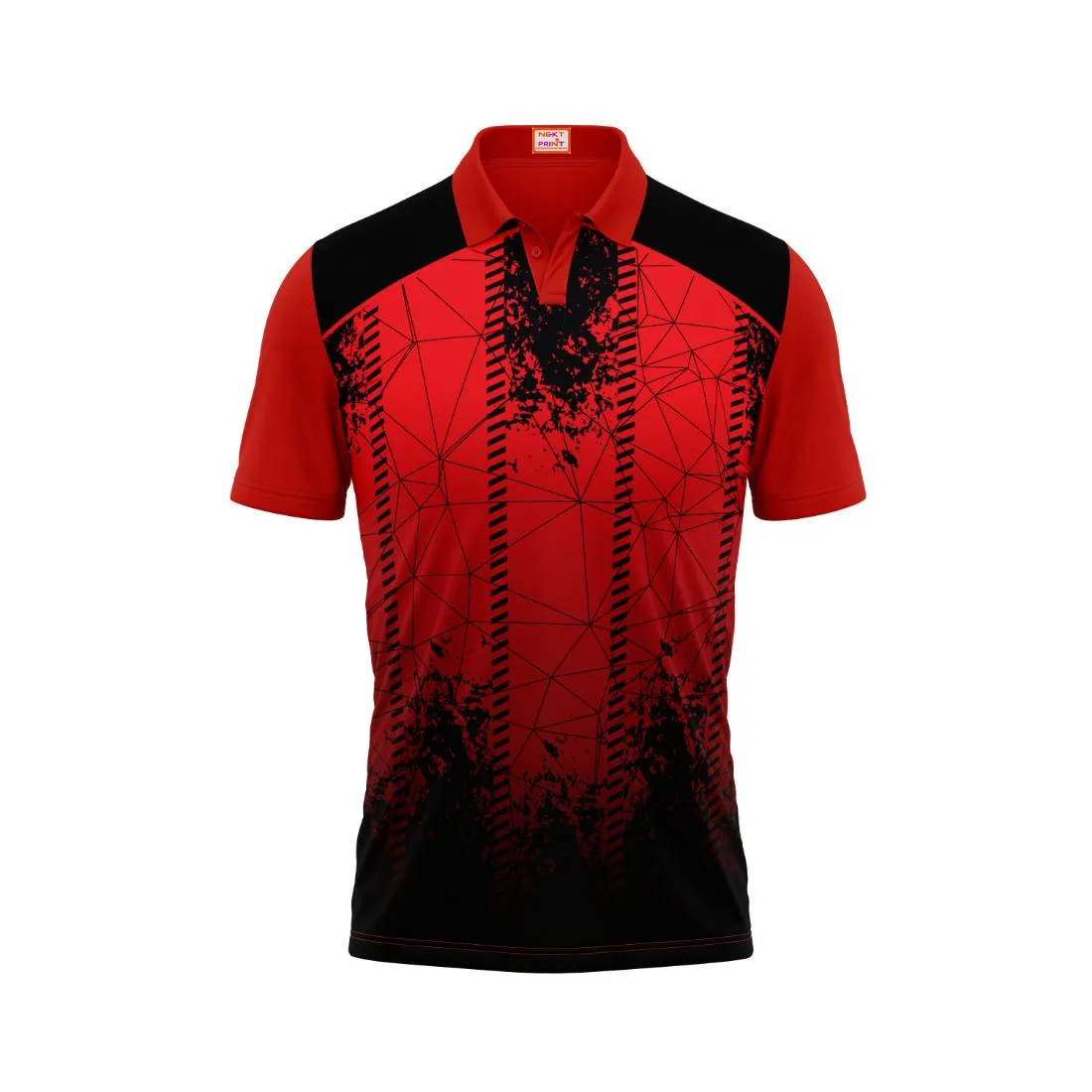 Next Print Customized Polo Neck Red Jersey NPTS43