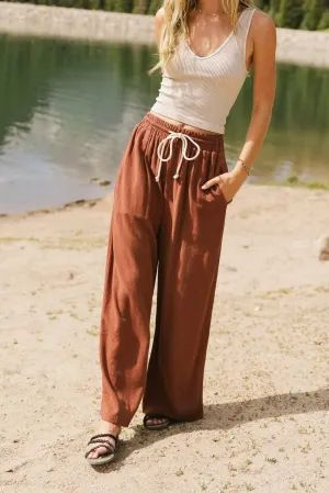 Nico Wide Leg Pants in Rust - FINAL SALE