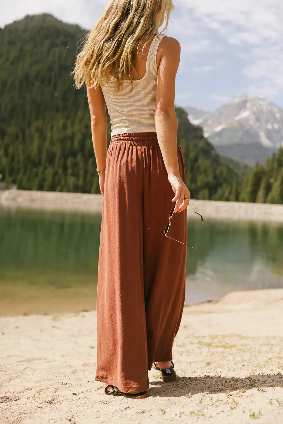 Nico Wide Leg Pants in Rust - FINAL SALE