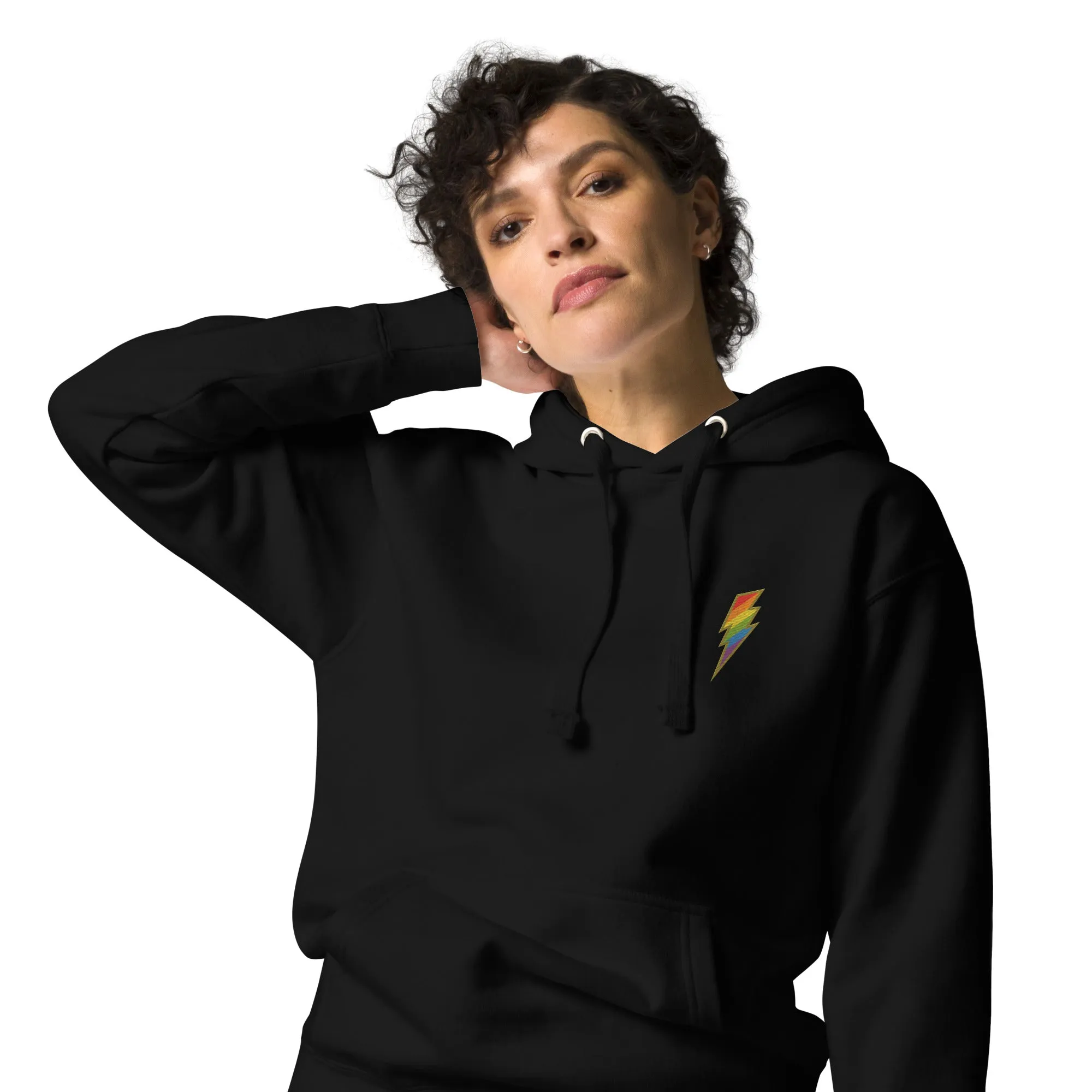 Rainbow Pride Lightning Embroidered Hoodie