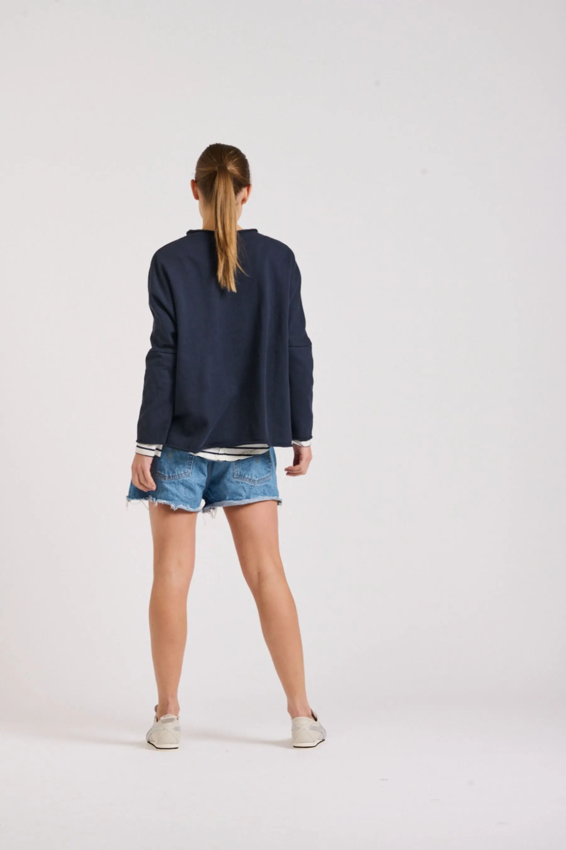 Raw Long Sleeve Sweatshirt | French Navy