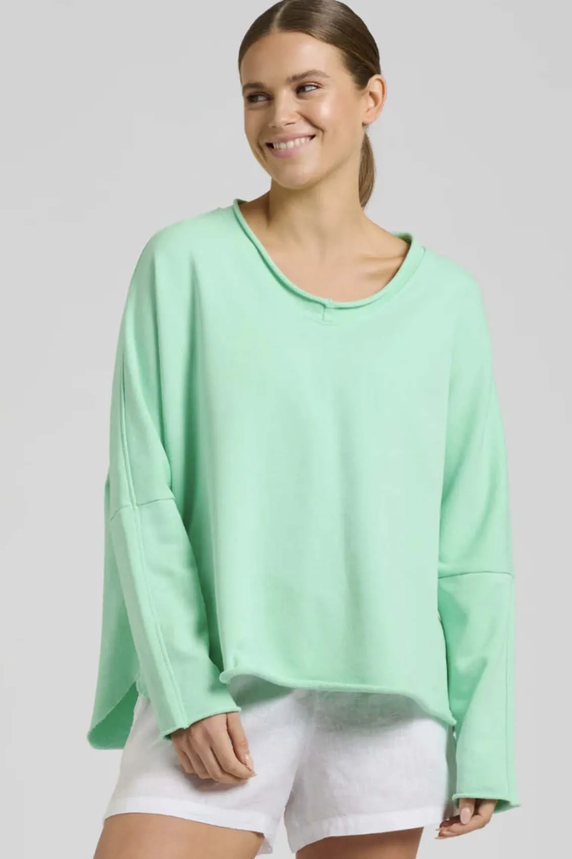 Raw V Long Sleeve Sweatshirt | Seafoam