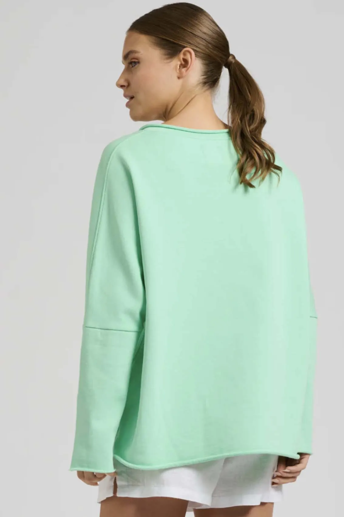 Raw V Long Sleeve Sweatshirt | Seafoam