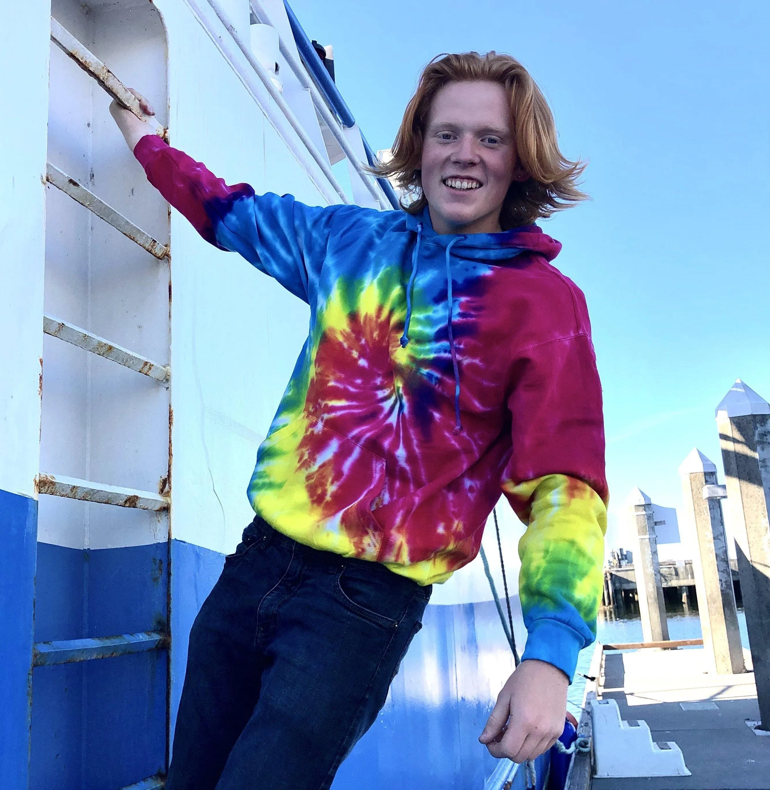 Reactive Rainbow Tie Dye Hoody