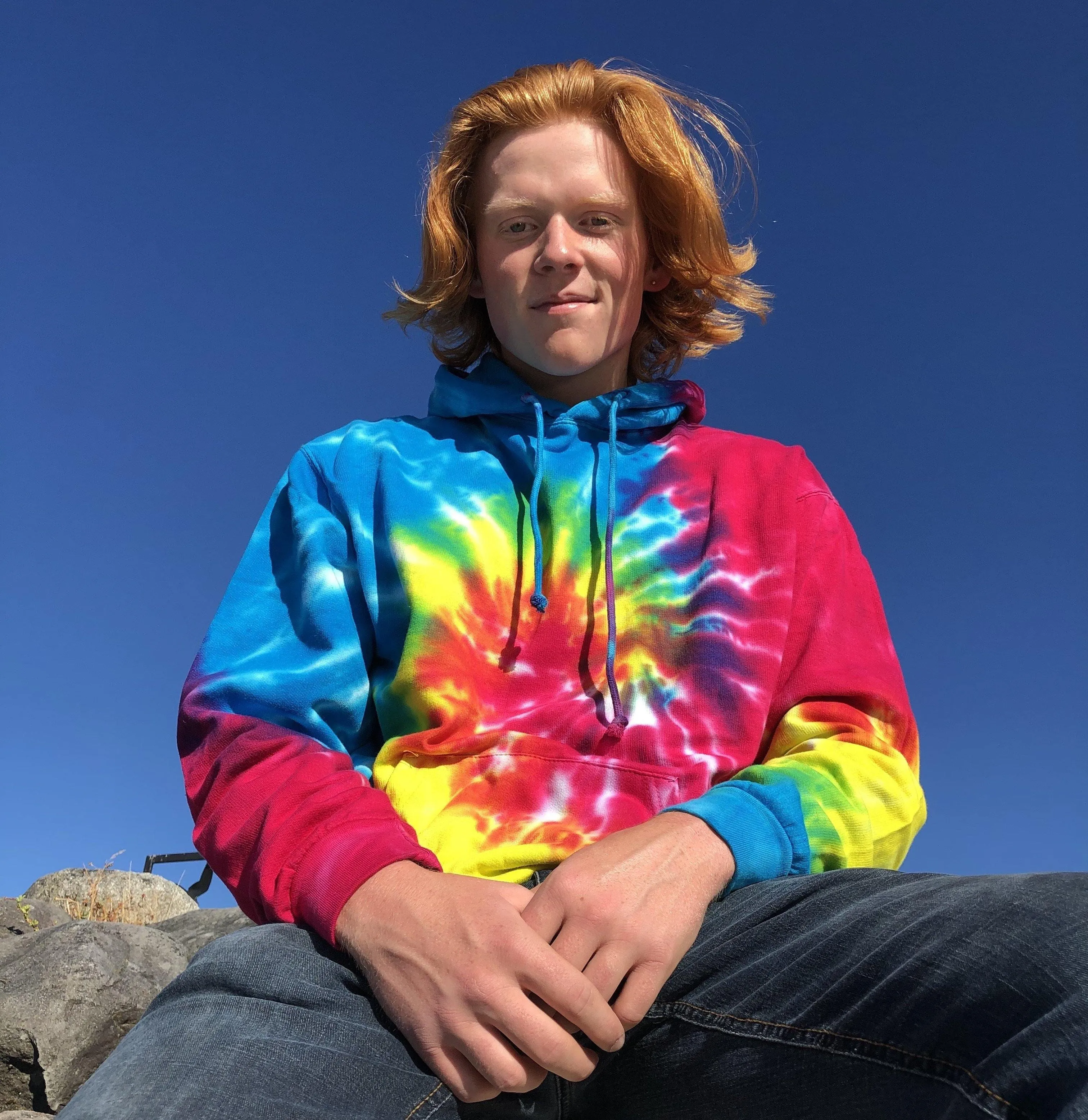 Reactive Rainbow Tie Dye Hoody