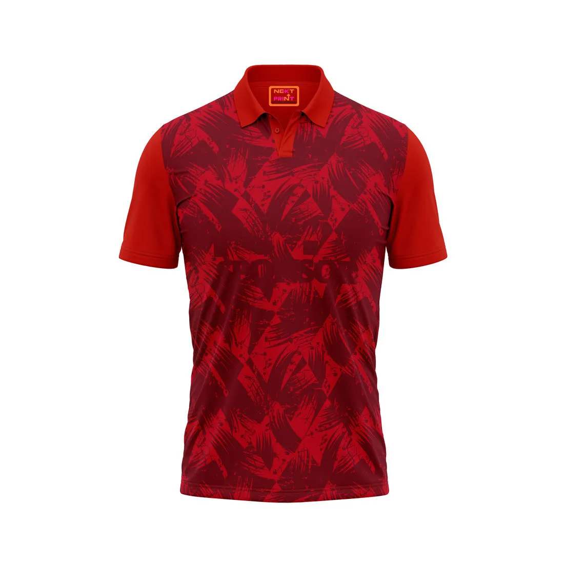 Red Polo Neck Half Sleeve T Shirt Nextprint G1276