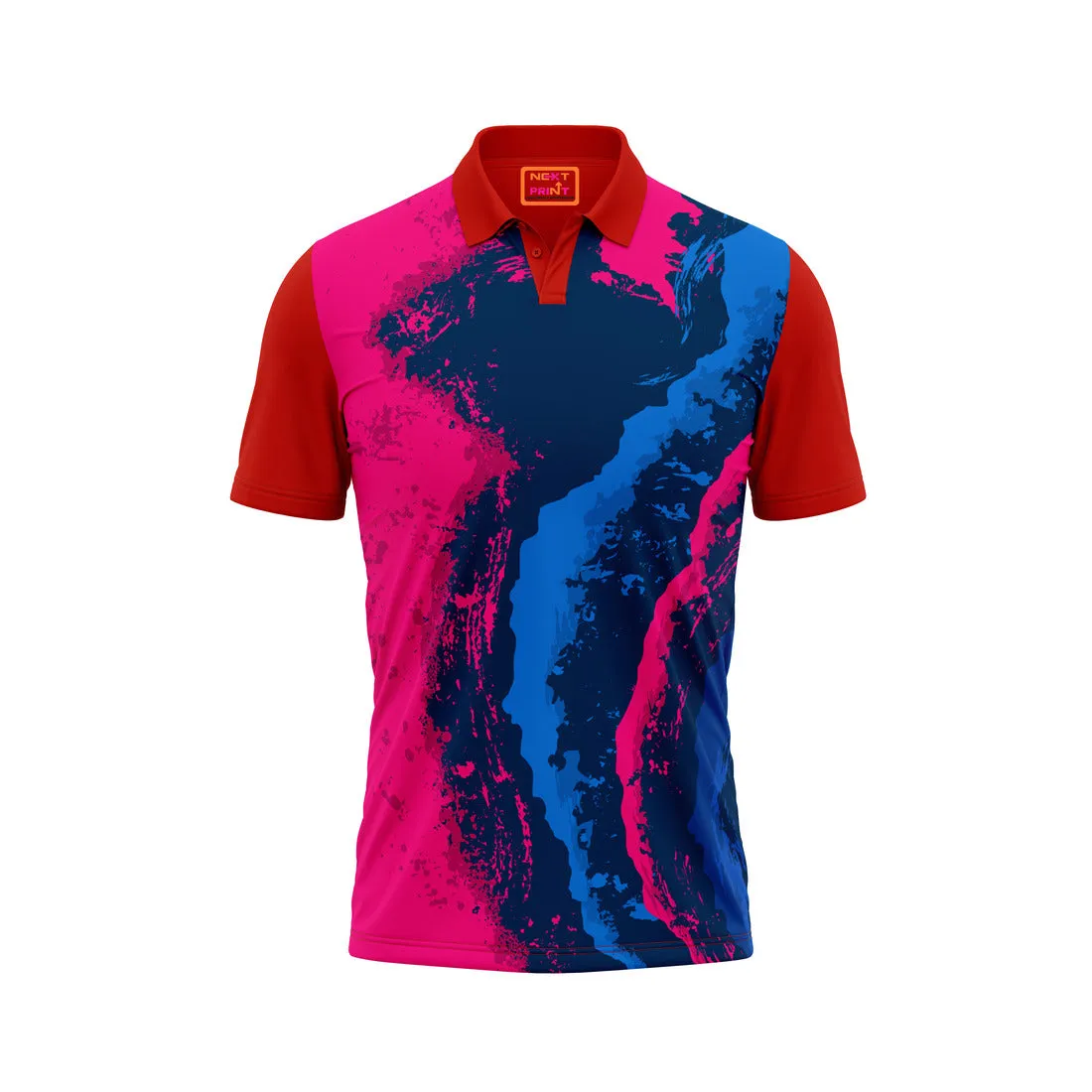 Red Polo Neck Half Sleeve T Shirt Nextprint G1323