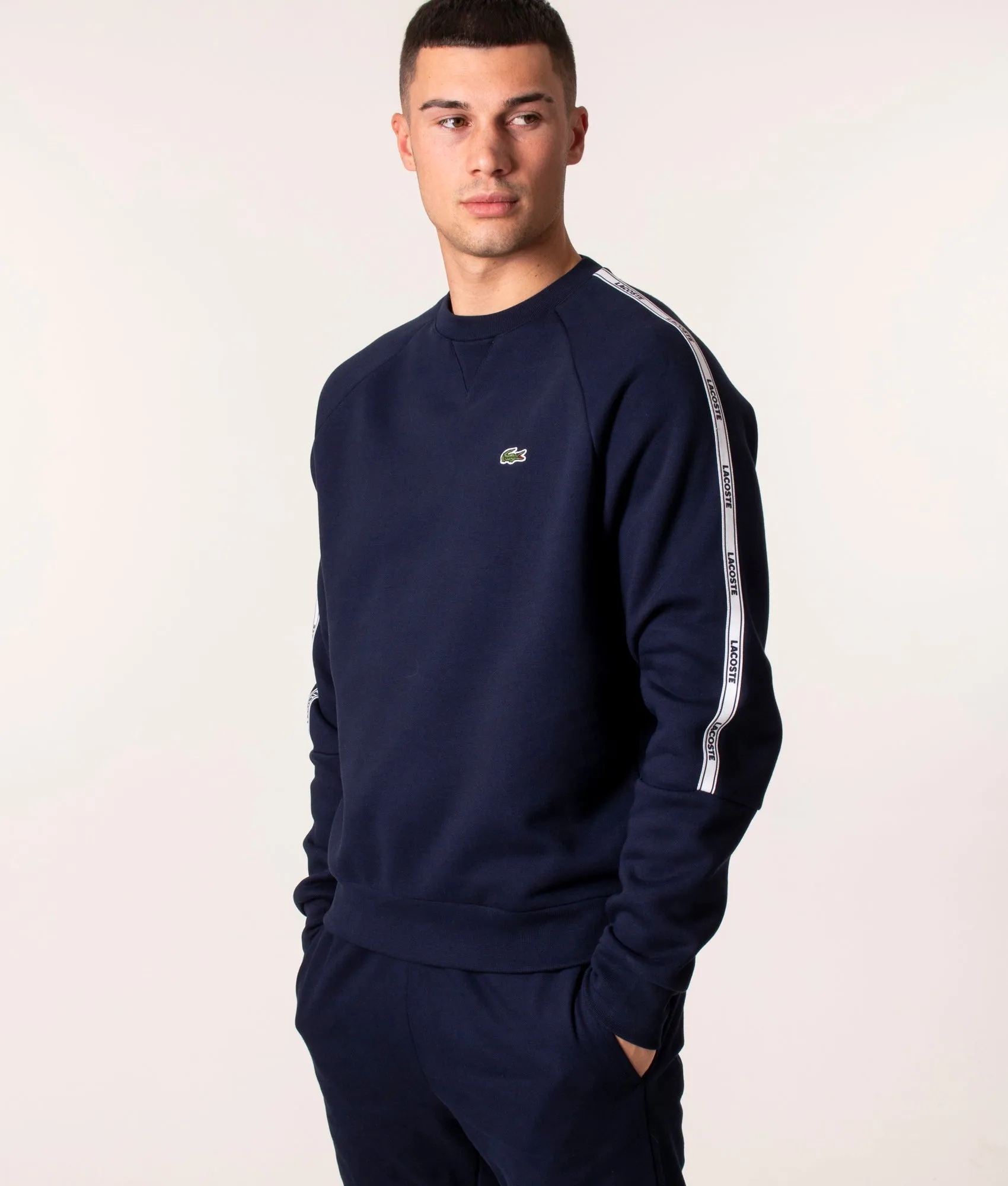 Relaxed Fit Tape Detail Fleece Sweatshirt