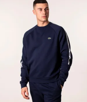 Relaxed Fit Tape Detail Fleece Sweatshirt