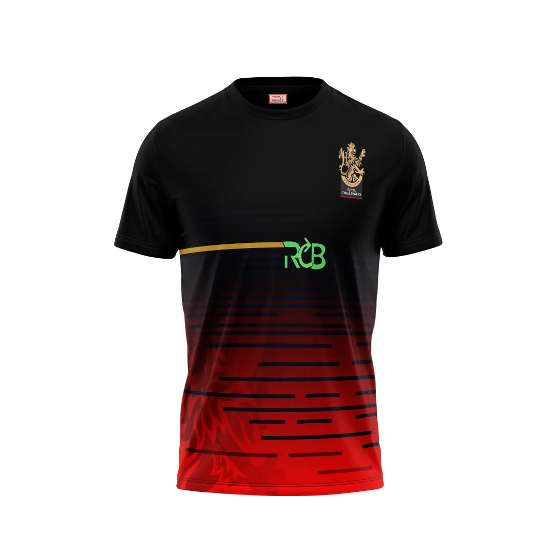 Royal Challengers Bangalore Customisable Round Neck Jersey With Name And Number.