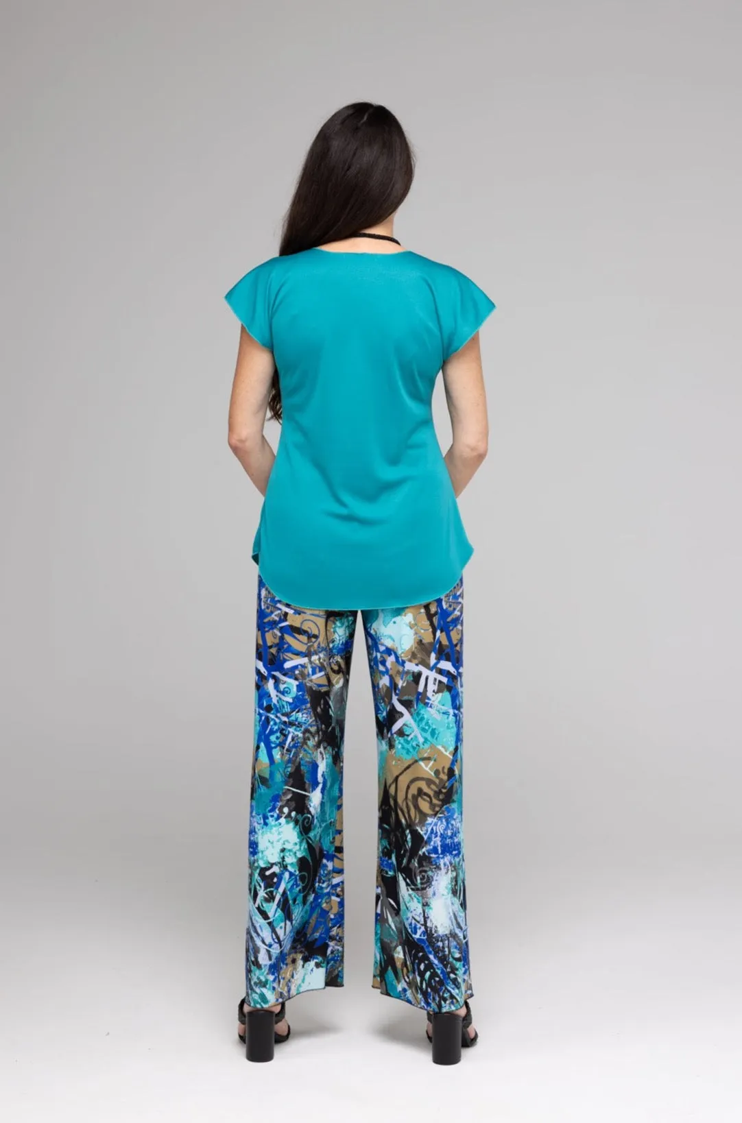 Seascape Wide Leg Jersey Palazzo Pants