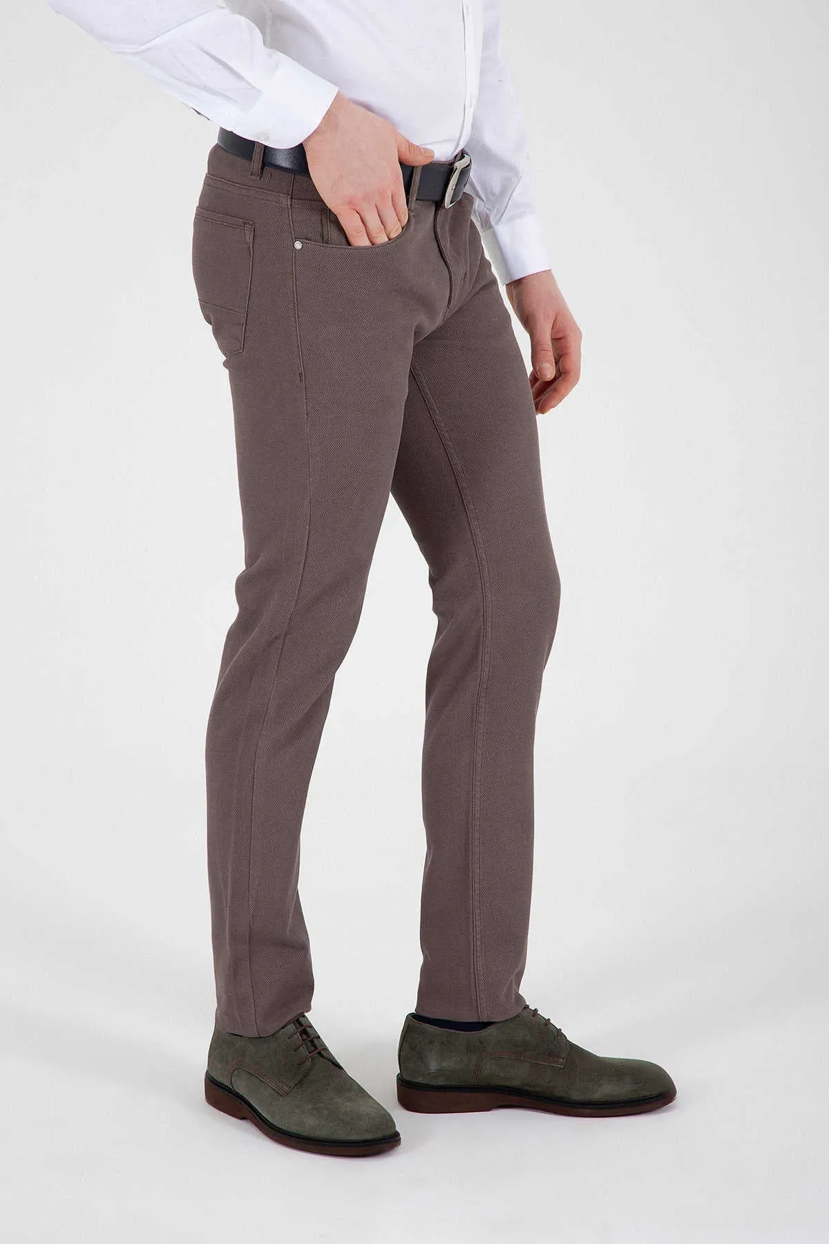 Slim Fit Mink Cotton Low Waist Casual Pants