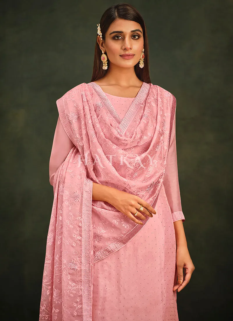 Soft Pink Embroidery Pakistani Salwar Suit