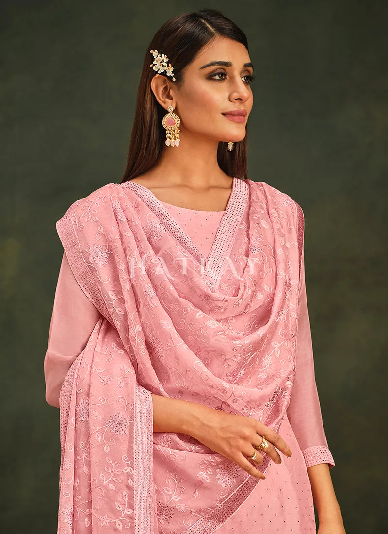 Soft Pink Embroidery Pakistani Salwar Suit