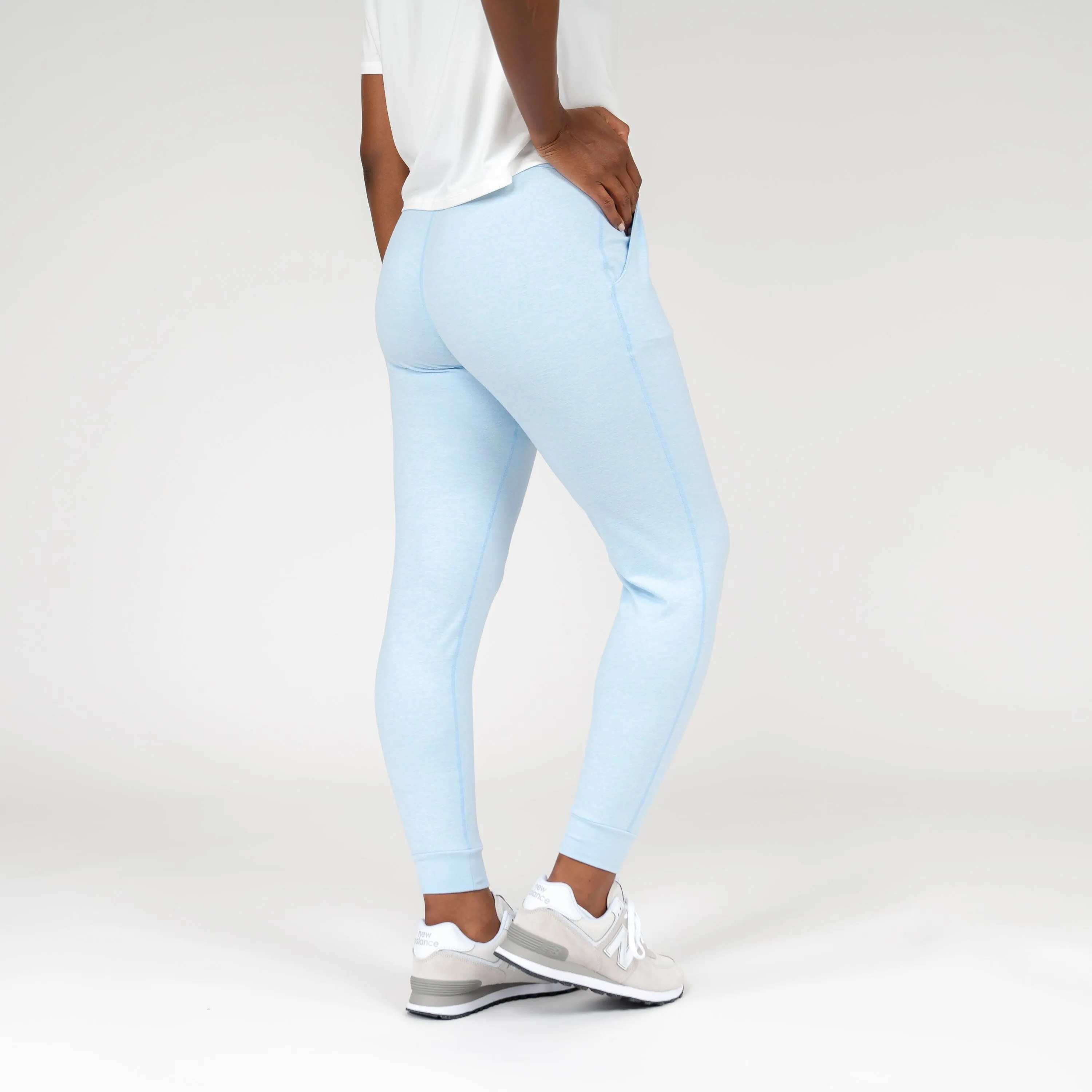 Tempo Performance Jogger | Heather - Baby Blue/White